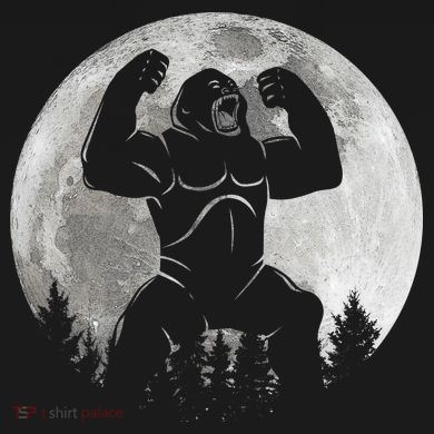 Cool King Kong Monster Full Moon Women's Tri-Blend 3/4-Sleeve Raglan Shirt