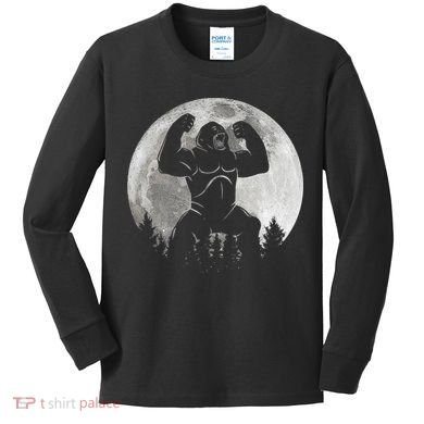 Cool King Kong Monster Full Moon Kids Long Sleeve Shirt