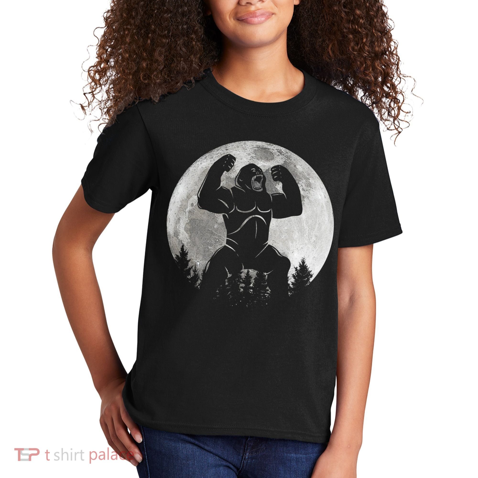 Cool King Kong Monster Full Moon Kids T-Shirt