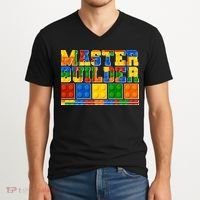Cool Master Builder Lego Fan V-Neck T-Shirt thumb 2