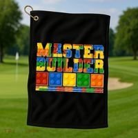 Cool Master Builder Lego Fan Golf Towel thumb 1