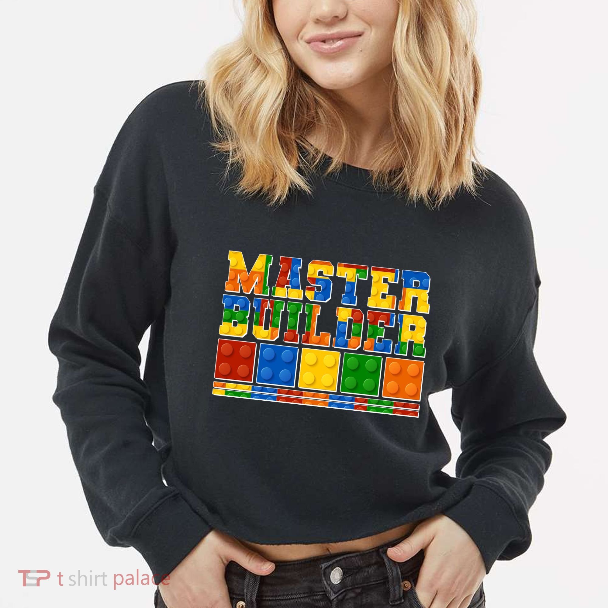 Cool Master Builder Lego Fan Cropped Pullover Crew