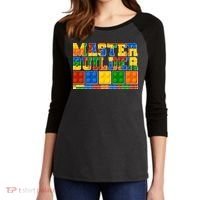 Cool Master Builder Lego Fan Women's Tri-Blend 3/4-Sleeve Raglan Shirt thumb 2
