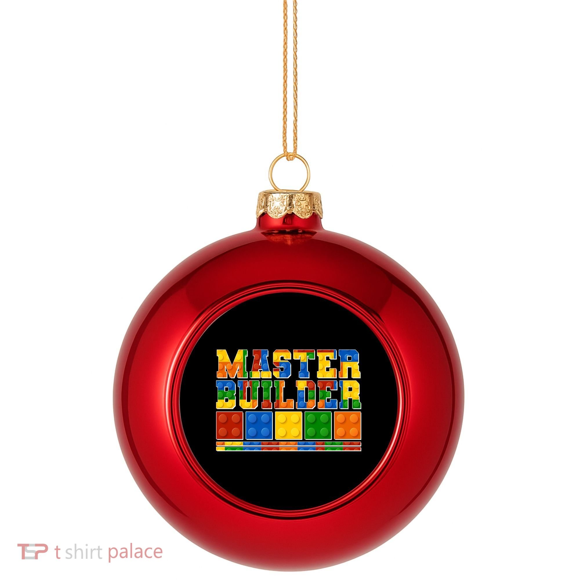 Cool Master Builder Lego Fan Plastic Christmas Ball Ornament