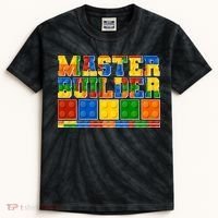 Cool Master Builder Lego Fan Kids Tie-Dye T-Shirt thumb 0