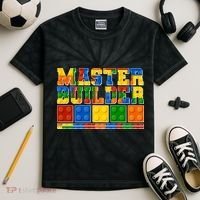 Cool Master Builder Lego Fan Kids Tie-Dye T-Shirt thumb 2