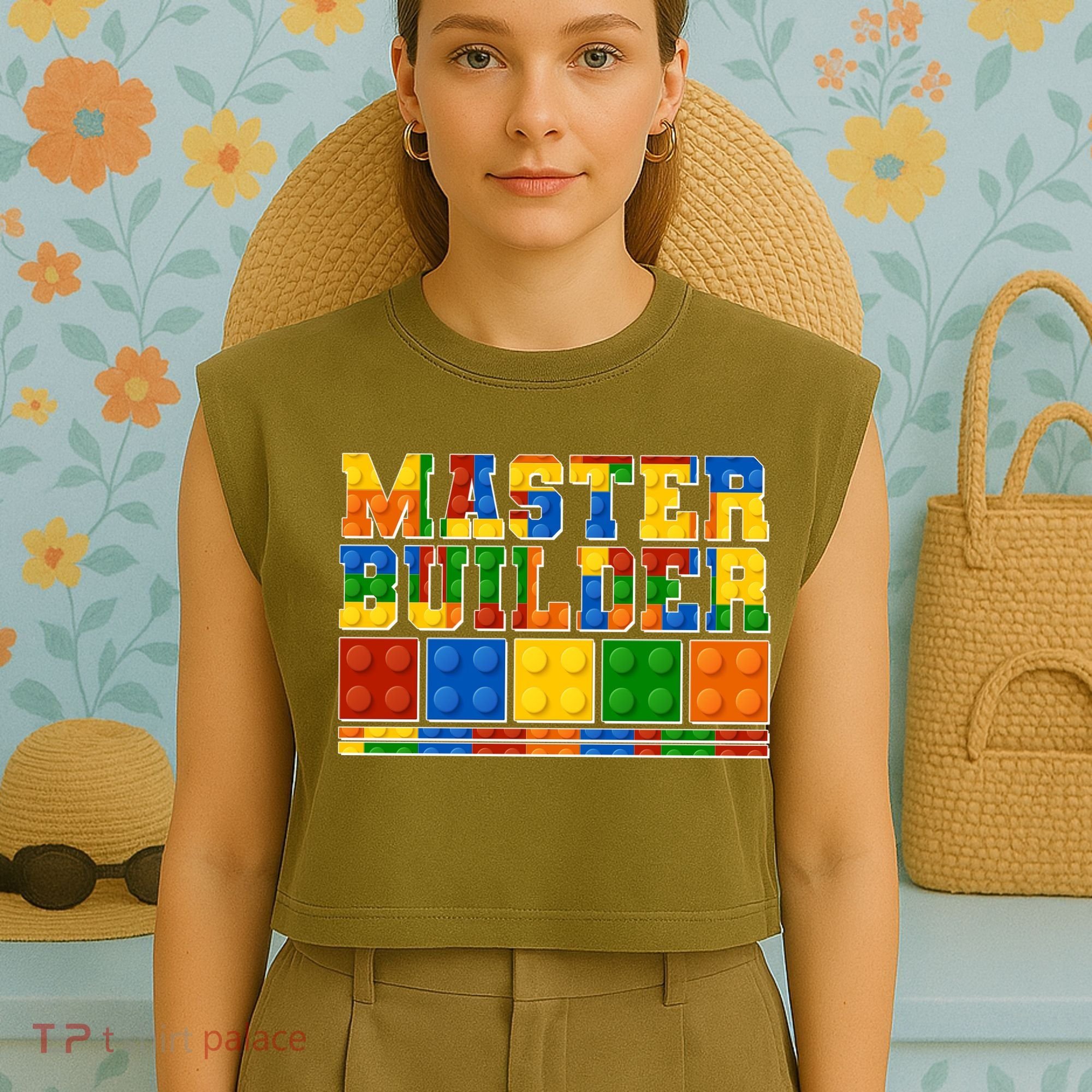 Cool Master Builder Lego Fan Garment-Dyed Women's Muscle Tee