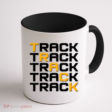 Cool Modern Track & Field Pattern Coffee Mug back