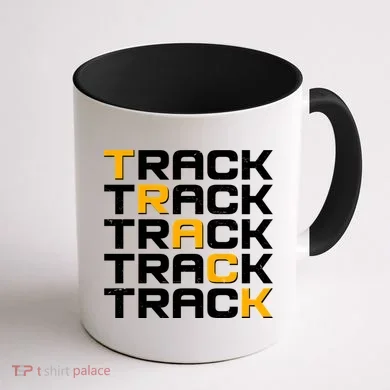 Cool Modern Track & Field Pattern Coffee Mug back