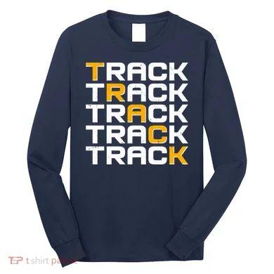 Cool Modern Track & Field Pattern Long Sleeve Shirt