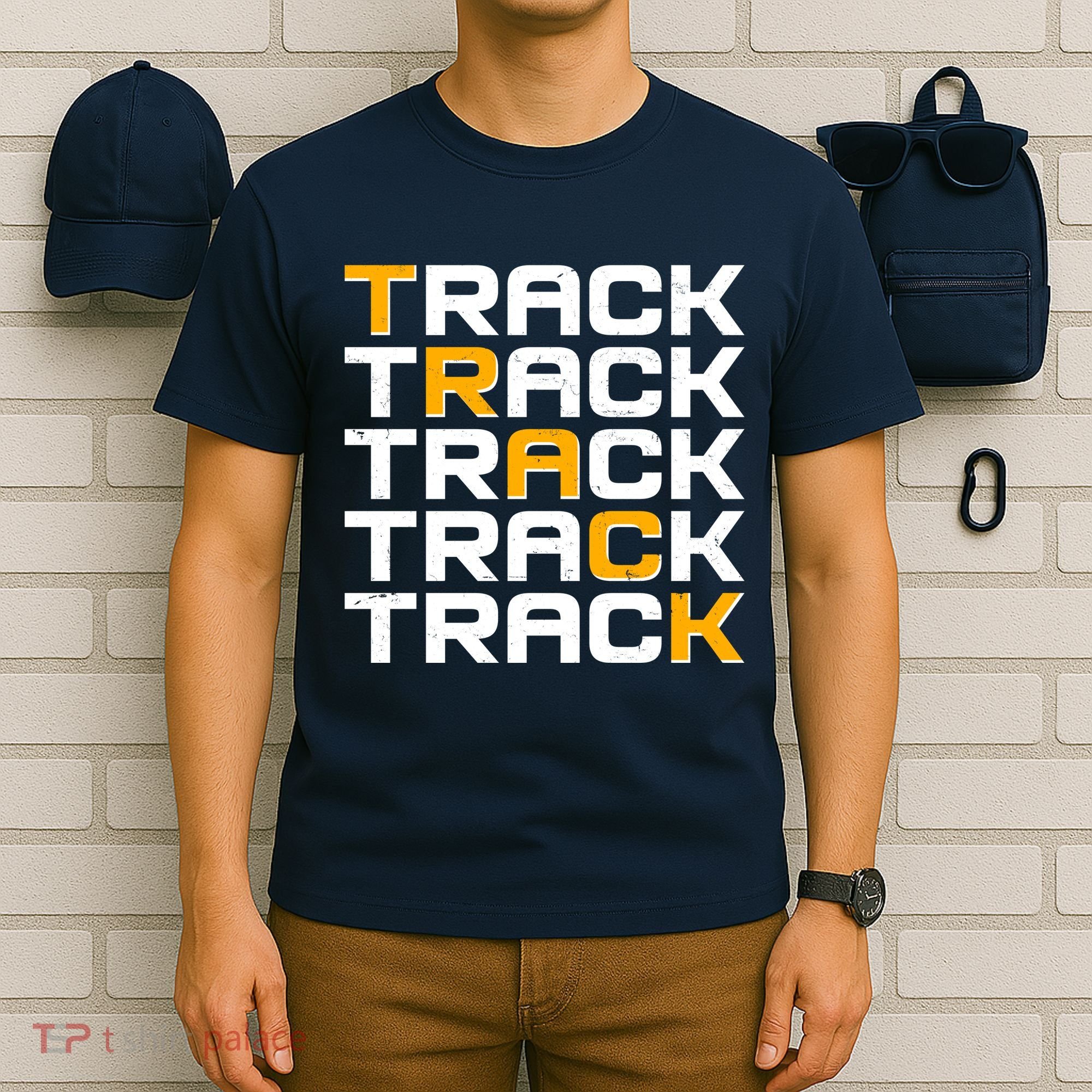 Cool Modern Track & Field Pattern T-Shirt