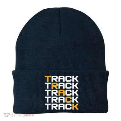Cool Modern Track & Field Pattern Beanie