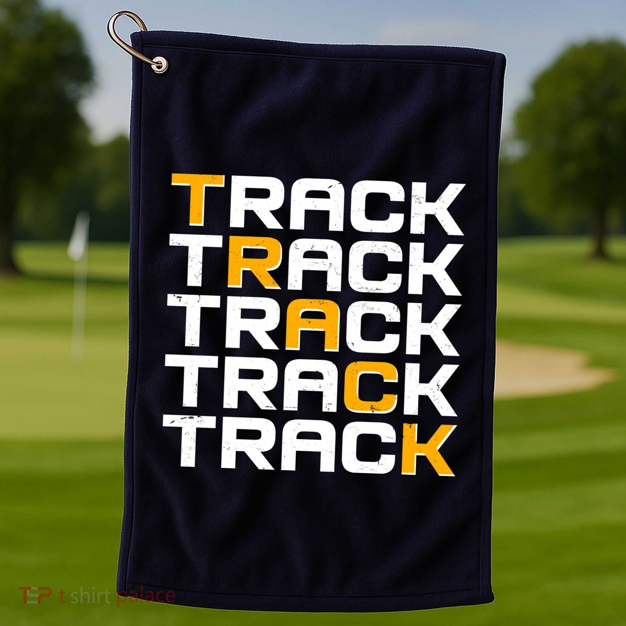 Cool Modern Track & Field Pattern Golf Towel