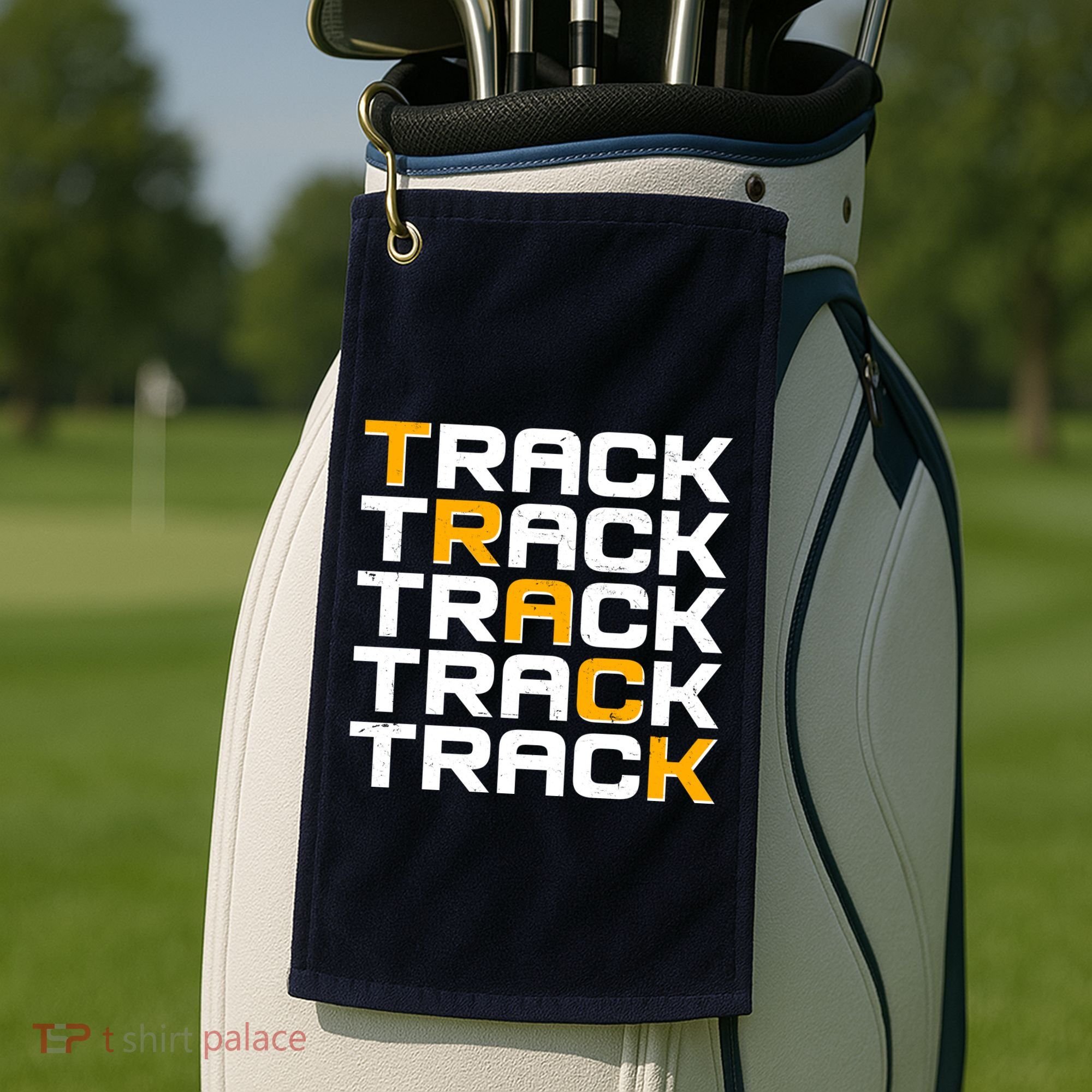 Cool Modern Track & Field Pattern Golf Towel