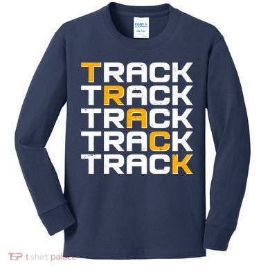 Cool Modern Track & Field Pattern Kids Long Sleeve Shirt