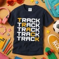 Cool Modern Track & Field Pattern Kids T-Shirt thumb 3