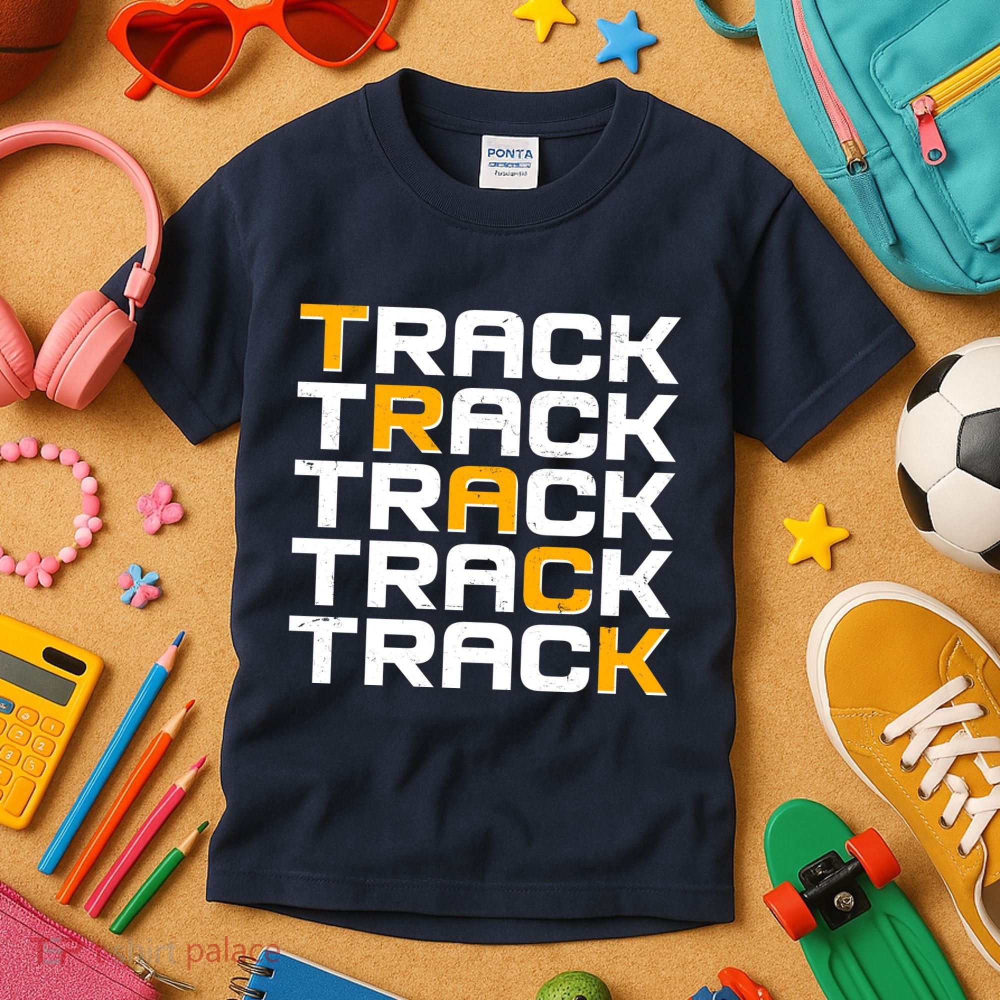 Cool Modern Track & Field Pattern Kids T-Shirt