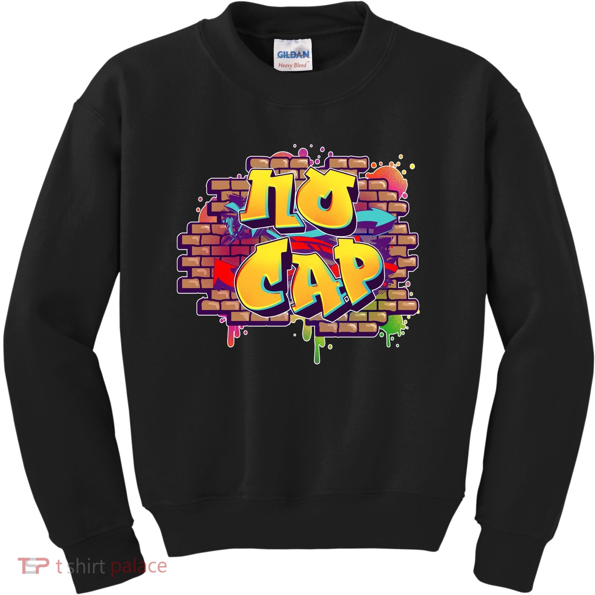 Cool No Cap Wall Graffiti  Kids Sweatshirt