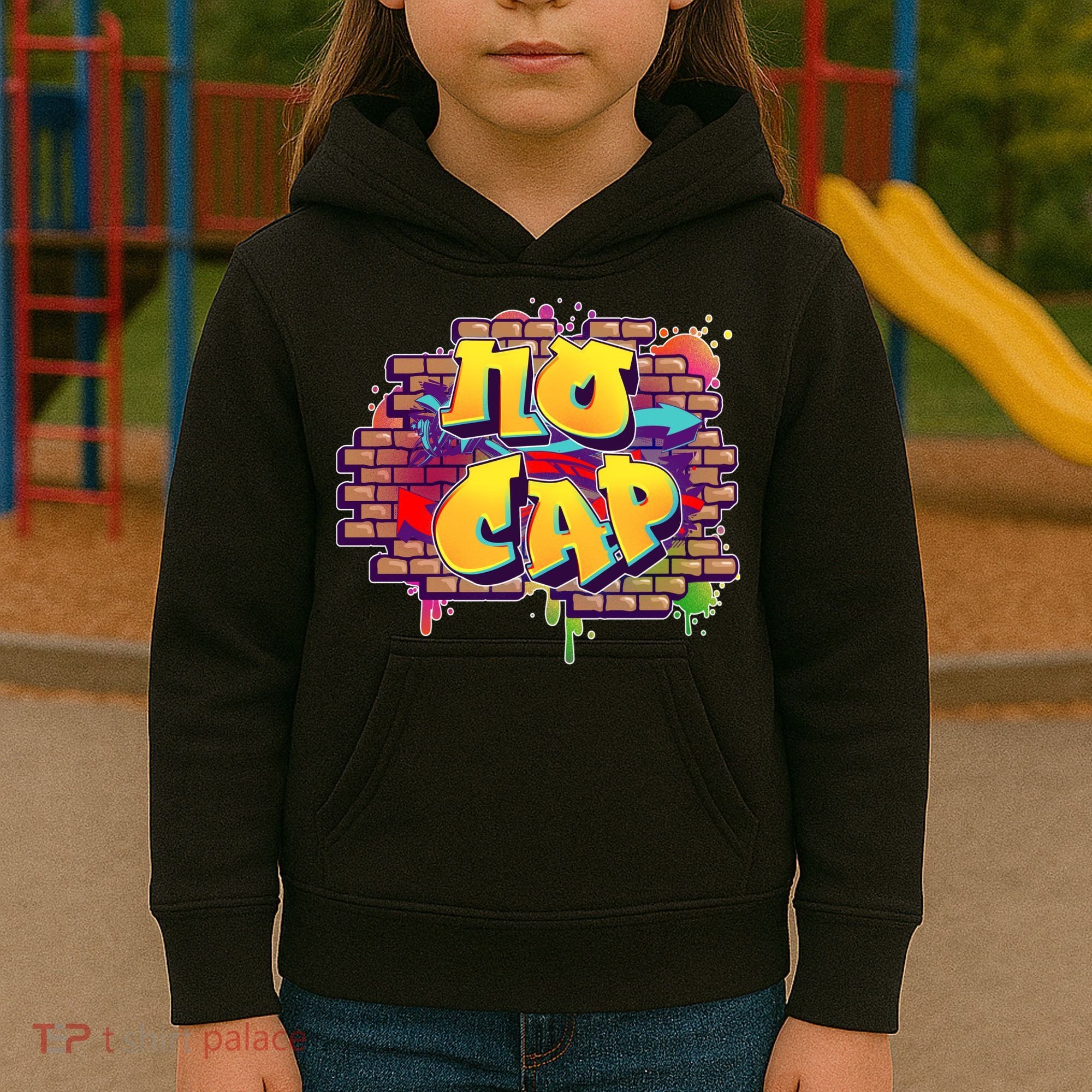 Cool No Cap Wall Graffiti  Kids Hoodie