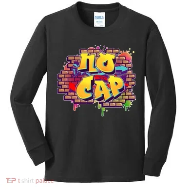 Cool No Cap Wall Graffiti Kids Long Sleeve Shirt