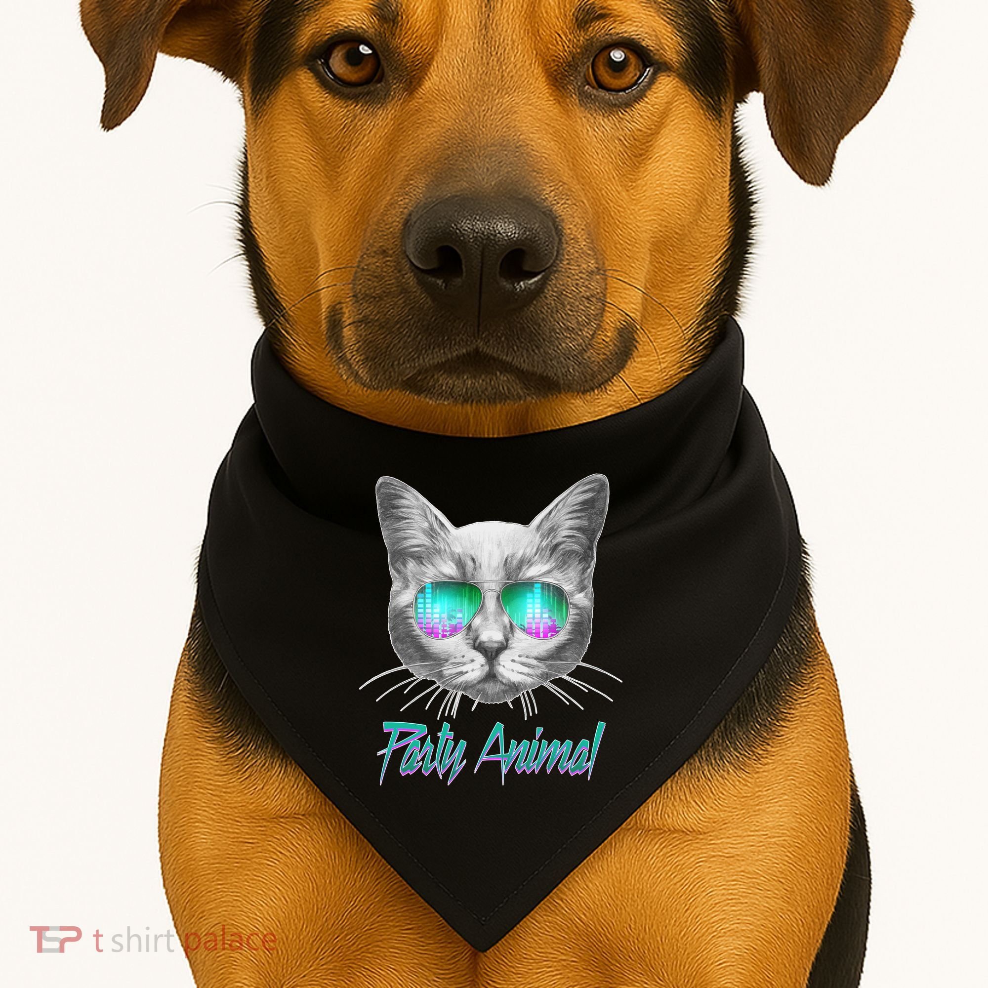 Cool Party Animal Cat USA-Made Doggie Bandana