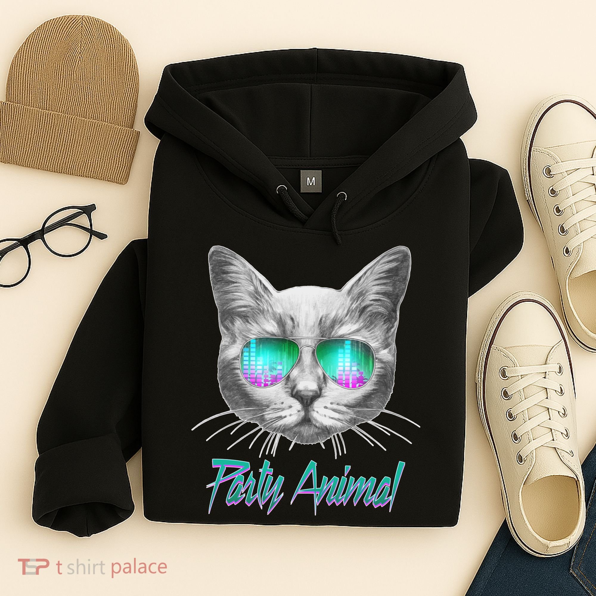 Cool Party Animal Cat Hoodie