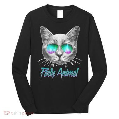 Cool Party Animal Cat Long Sleeve Shirt