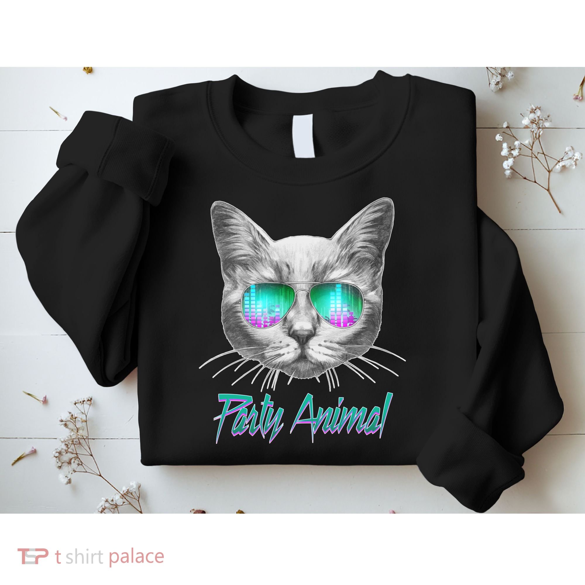 Cool Party Animal Cat Sweatshirt
