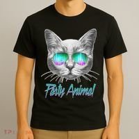 Cool Party Animal Cat T-Shirt thumb 3