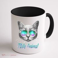 Cool Party Animal Cat Coffee Mug thumb 1