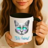 Cool Party Animal Cat Coffee Mug thumb 3