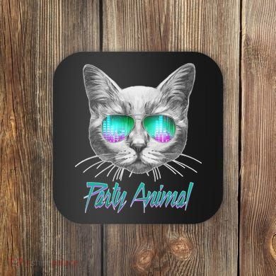 Cool Party Animal Cat Coaster