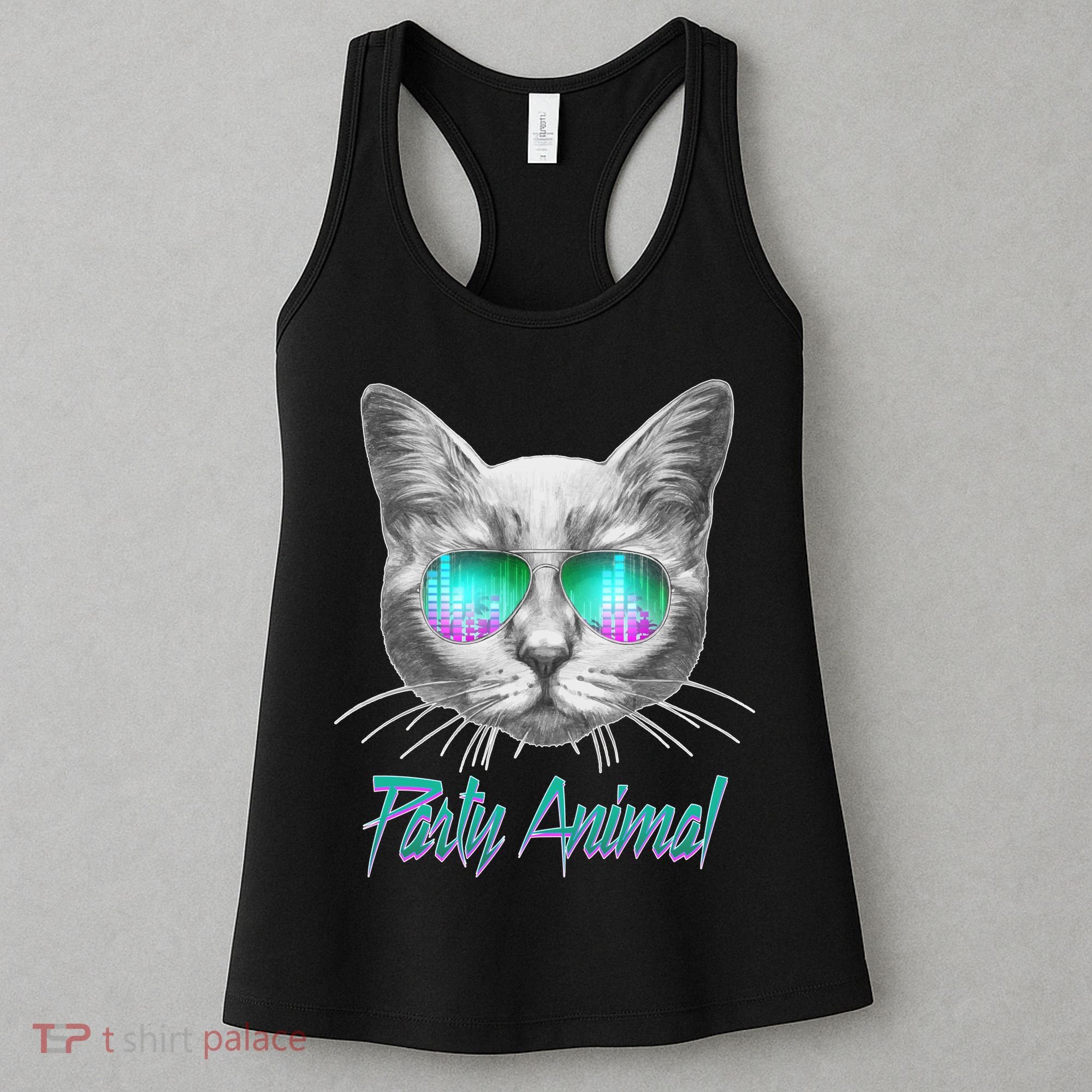 Cool Party Animal Cat Women's Tank Top