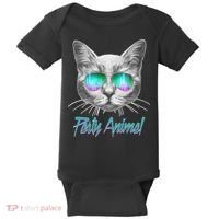 Cool Party Animal Cat Baby Bodysuit thumb 0