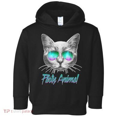 Cool Party Animal Cat Toddler Hoodie