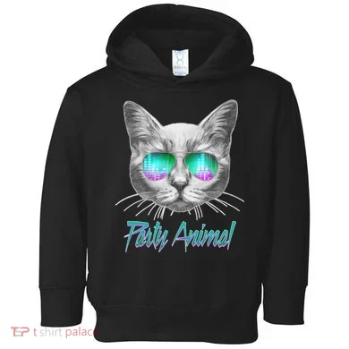 Cool Party Animal Cat Toddler Hoodie