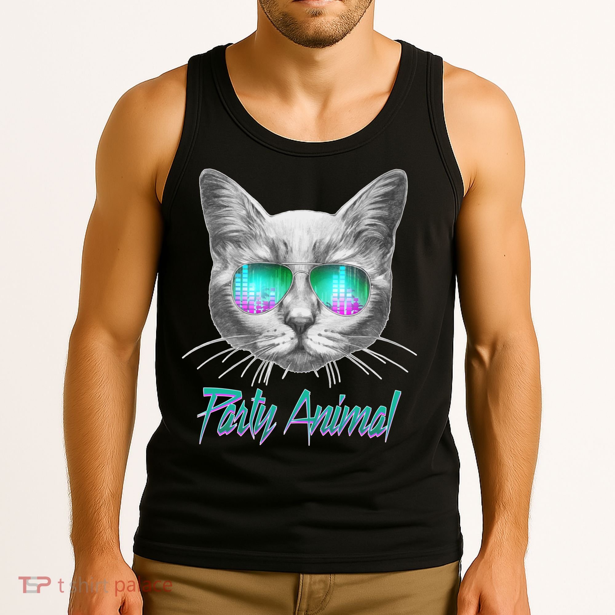 Cool Party Animal Cat Tank Top