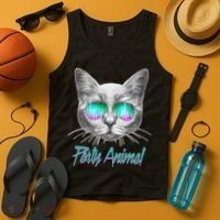 Cool Party Animal Cat Tank Top thumb 4
