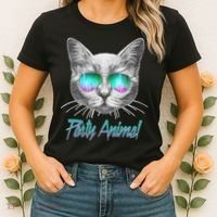 Cool Party Animal Cat Women's T-Shirt thumb 2