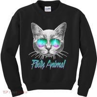 Cool Party Animal Cat Kids Sweatshirt thumb 0