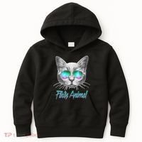 Cool Party Animal Cat Kids Hoodie thumb 0