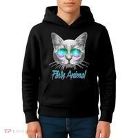 Cool Party Animal Cat Kids Hoodie thumb 4
