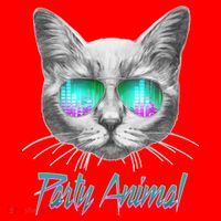 Cool Party Animal Cat Santa Hat thumb 1
