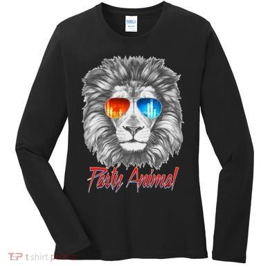 Cool Party Animal Lion Women's Long Sleeve Shirt