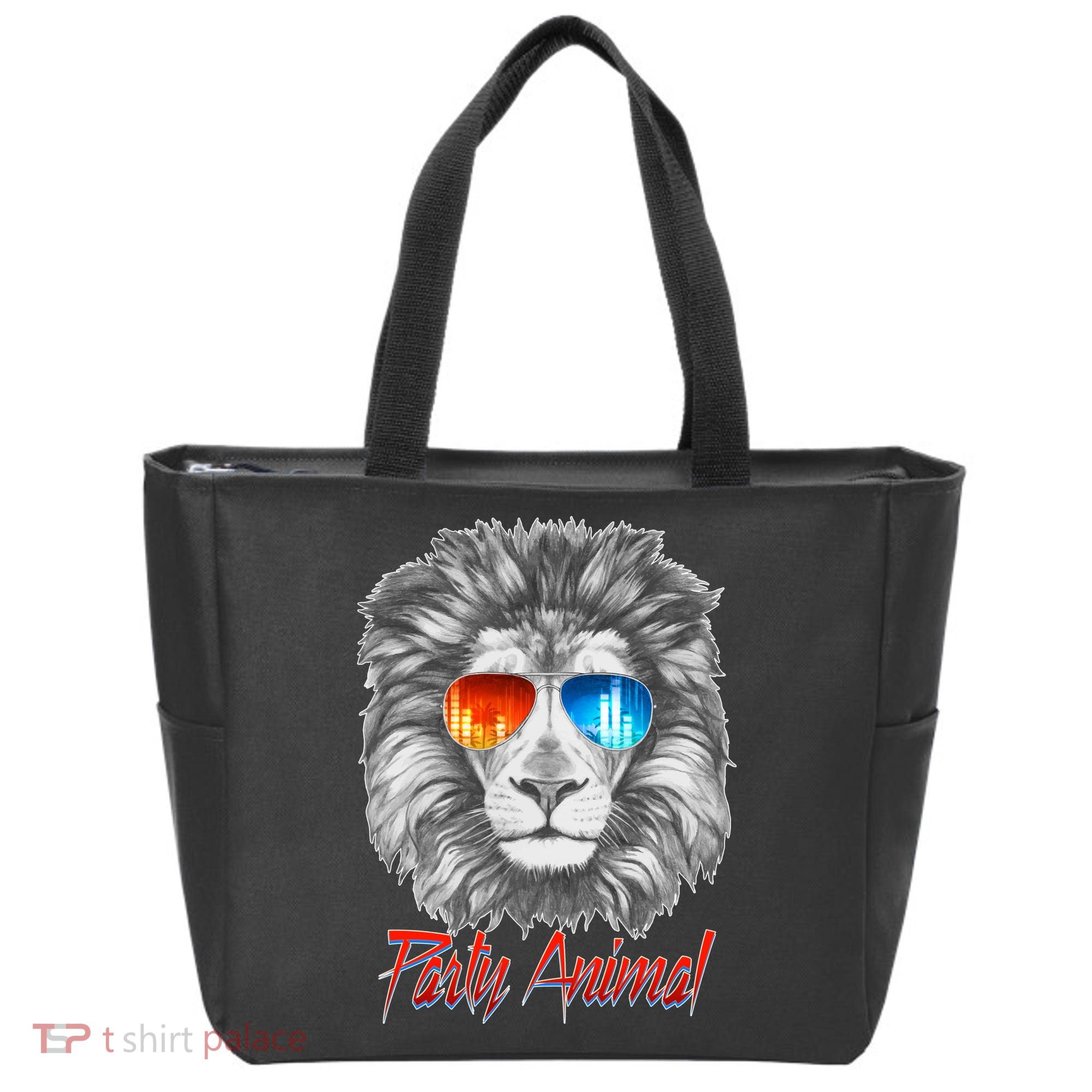 Cool Party Animal Lion Tote Bag