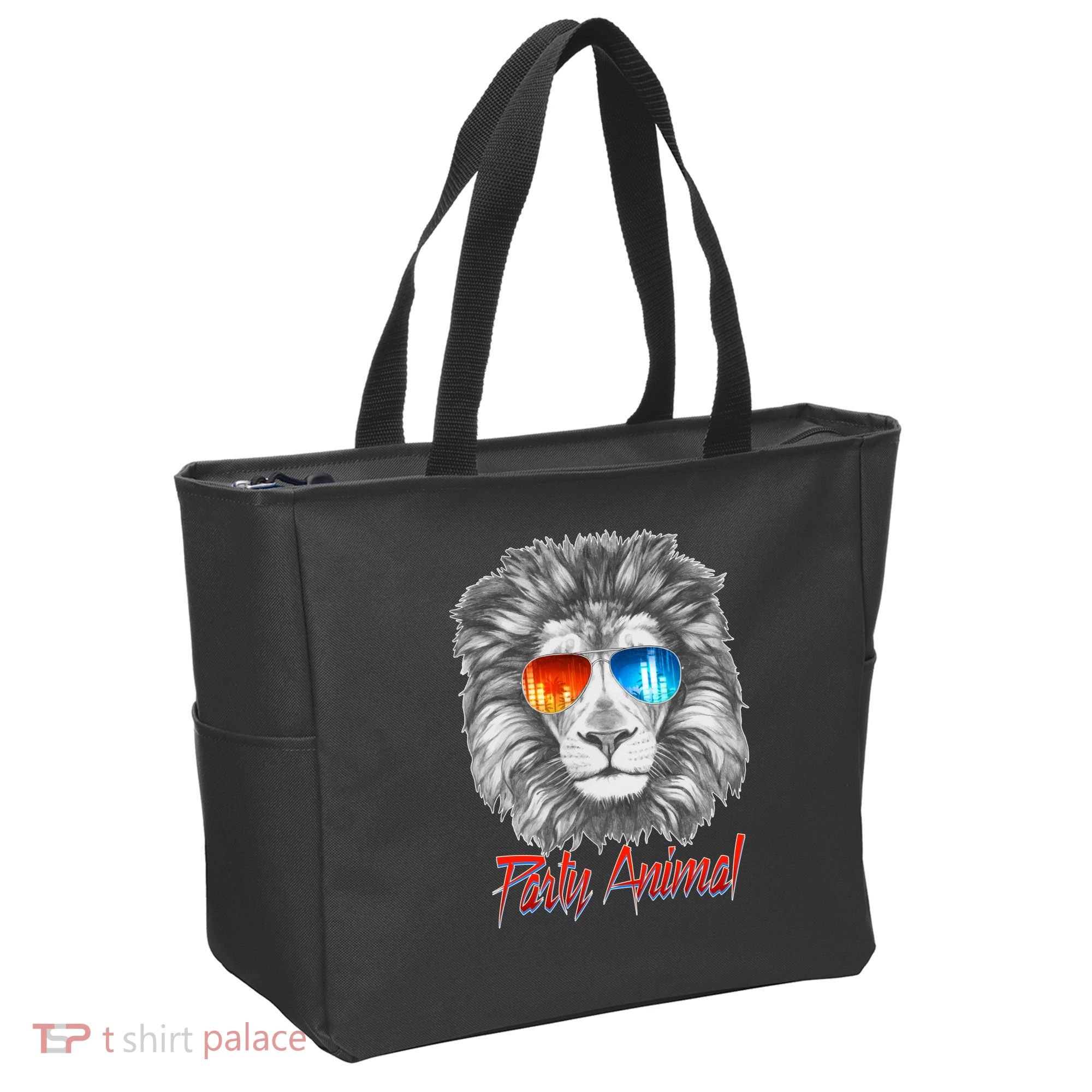 Cool Party Animal Lion Tote Bag