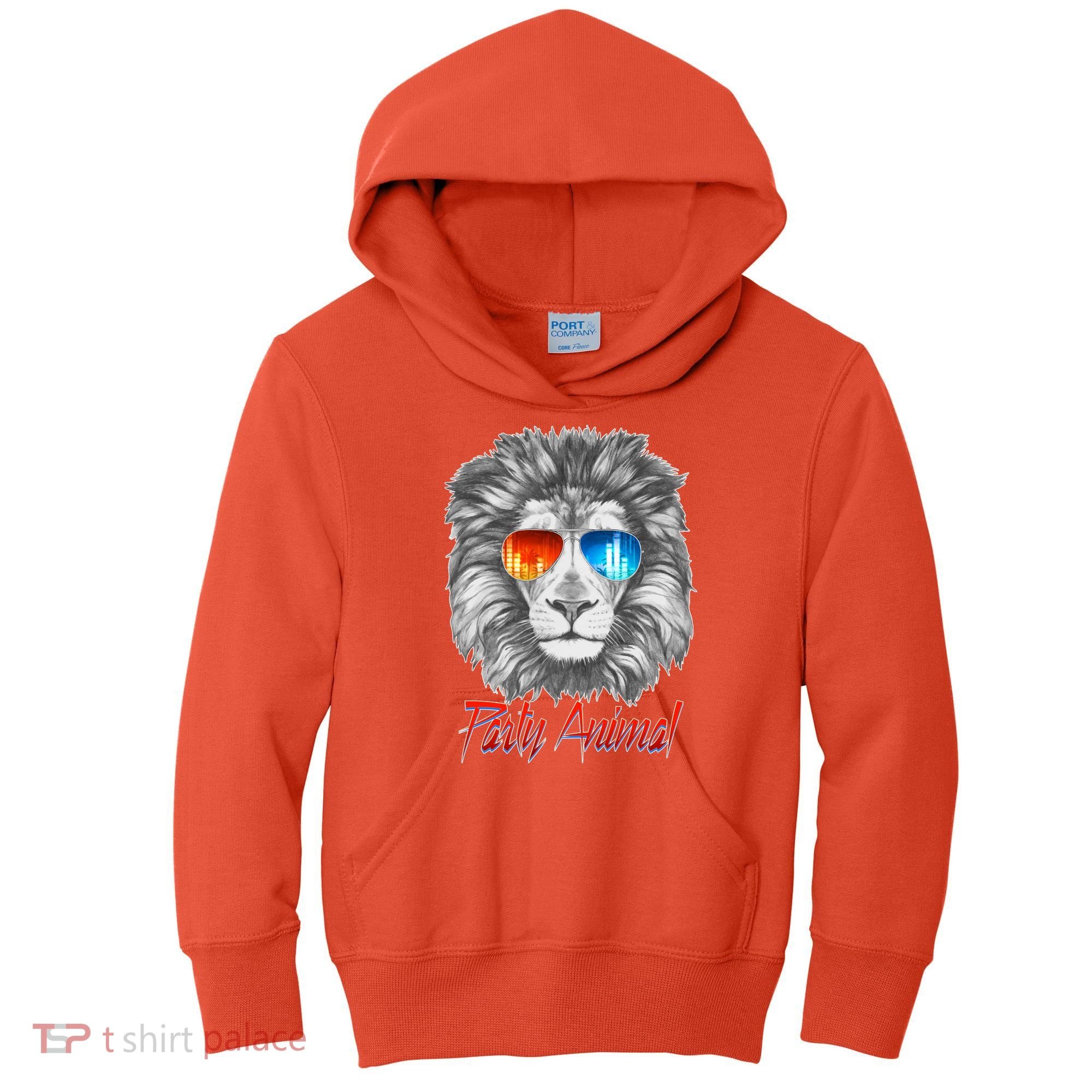 Cool Party Animal Lion Kids Hoodie