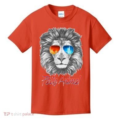 Cool Party Animal Lion Kids T-Shirt