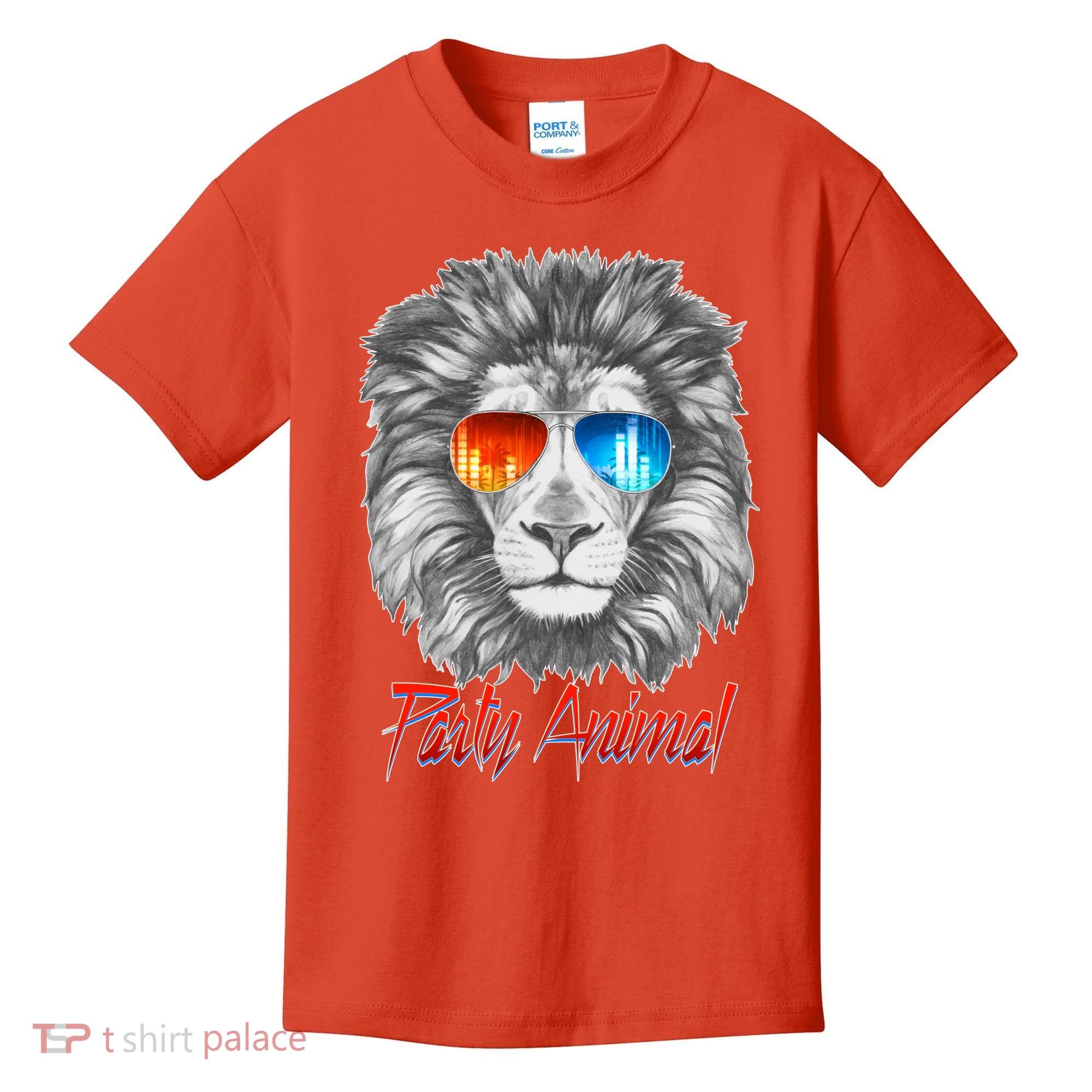 Cool Party Animal Lion Kids T-Shirt