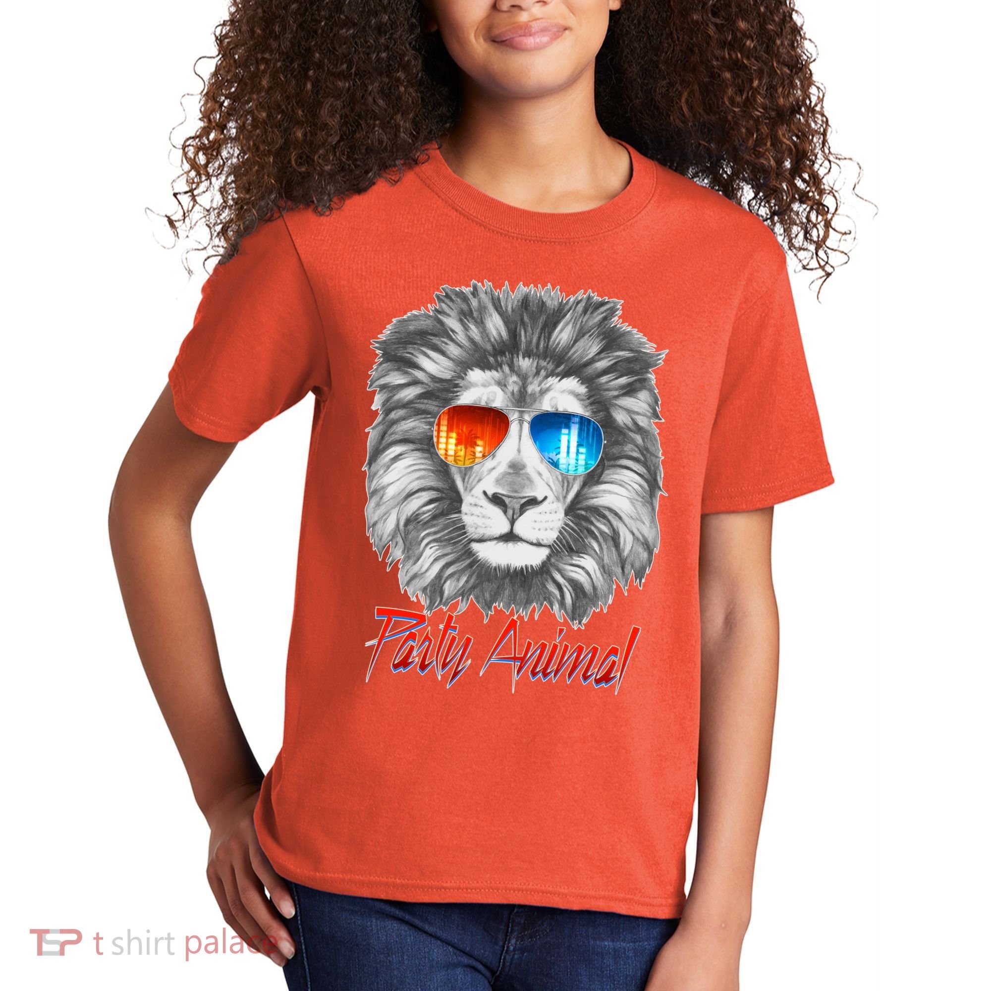Cool Party Animal Lion Kids T-Shirt
